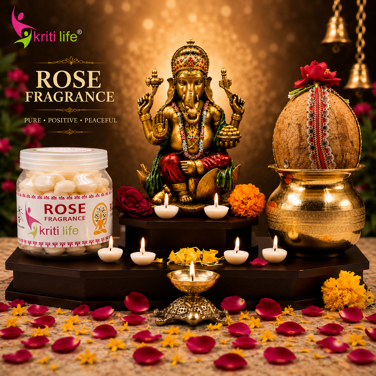 Rose Scented Ghee Jyot Batti - 100 Pcs | Burns upto 20 Minutes