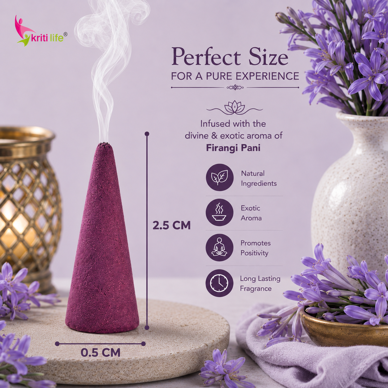 Firangi Pani Incense Cone - 150 Pcs Burn Time 20 Minutes