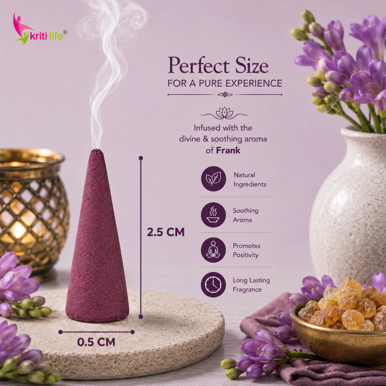 Frank Incense Cone - 150 Pcs Burn Time 20 Minutes