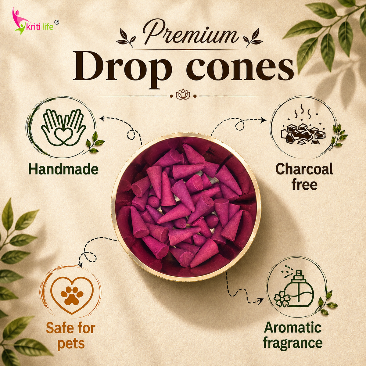 Firangi Pani Incense Cone - 150 Pcs Burn Time 20 Minutes