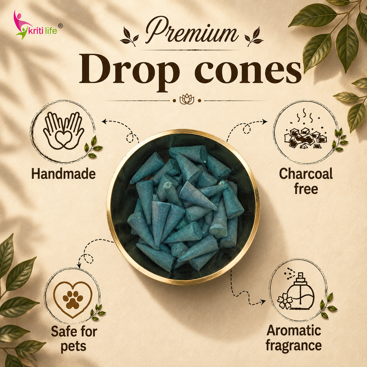 Patchouli Incense Cone - 150 Pcs Burn Time 20 Minutes