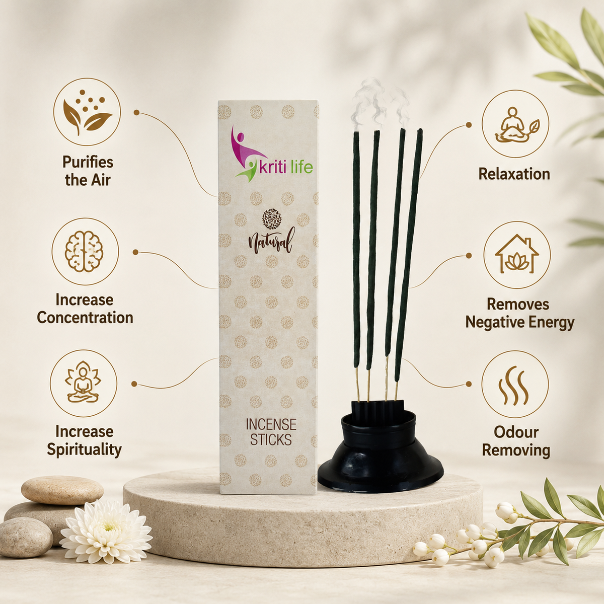 Rose Incense Sticks - 100 Pcs Perfect for Puja &amp; Relaxation