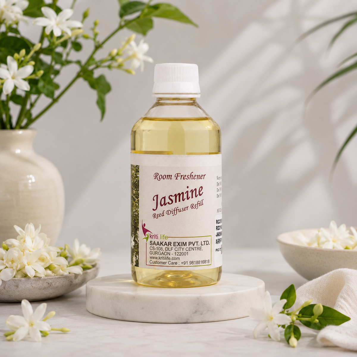 Jasmine 90ML Reed Diffuser oil Refill -  Long-Lasting Room Fragrance