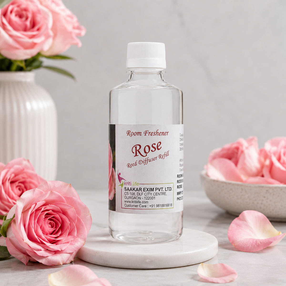 Rose 450ML Reed Diffuser oil Refill - Long-Lasting Room Fragrance