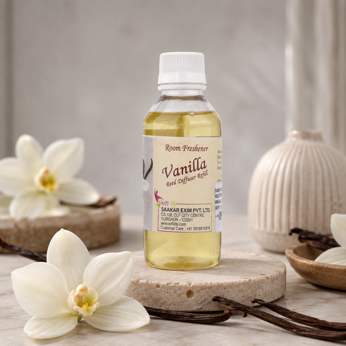 Vanilla 90ML Reed Diffuser oil Refill -  Long-Lasting Room Fragrance