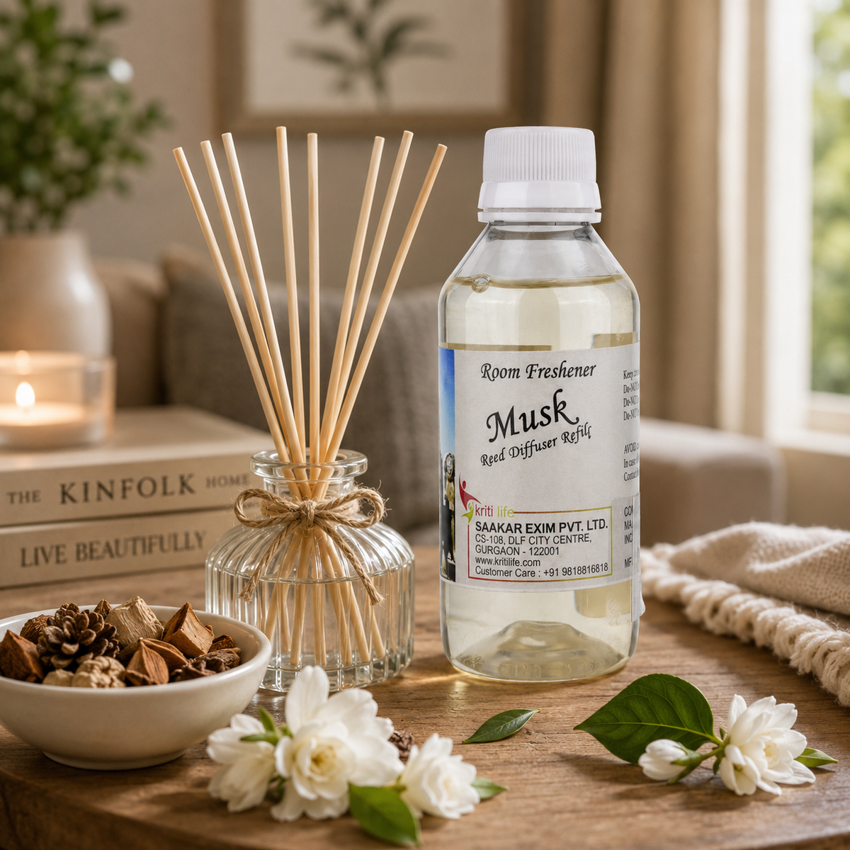 Musk 90ML Reed Diffuser oil - Refill Long-Lasting Room Fragrance