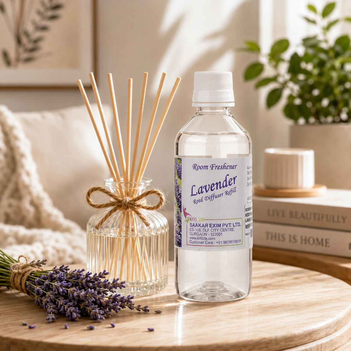 Lavender 90ML Reed Diffuser oil Refill -  Long-Lasting Room Fragrance