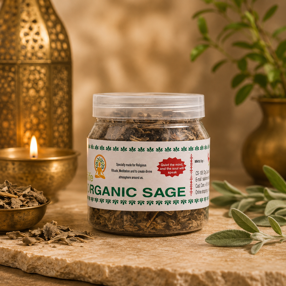 Organic Sage for Puja - 100% Natural &amp; Pure Herb for Cleansing