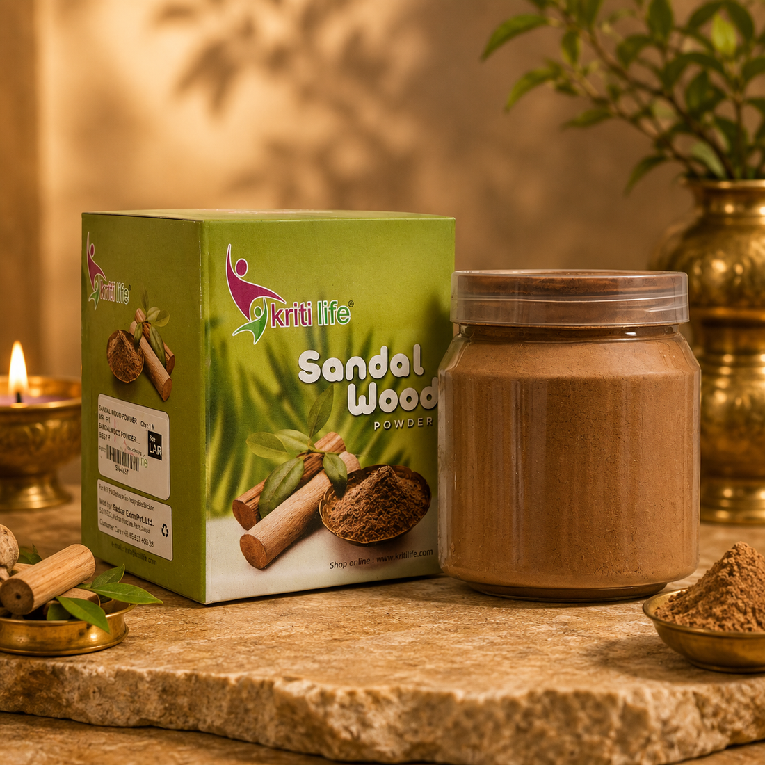 Organic Sandalwood/Chandan Powder 200gm for Puja  - 100% Pure &amp; Natural Fragrance