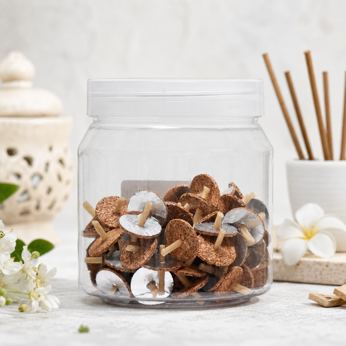 Floating Wicks for Diya & Pooja – 100 pcs | Clean, Steady & Easy to Use