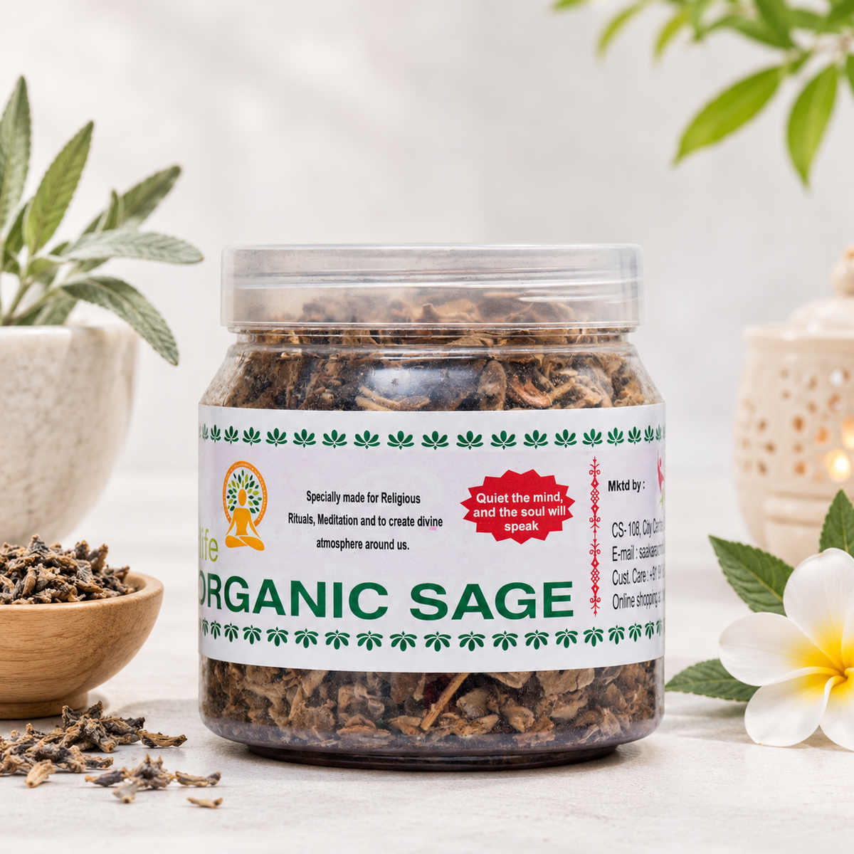 Organic Sage for Puja - 100% Natural &amp; Pure Herb for Cleansing