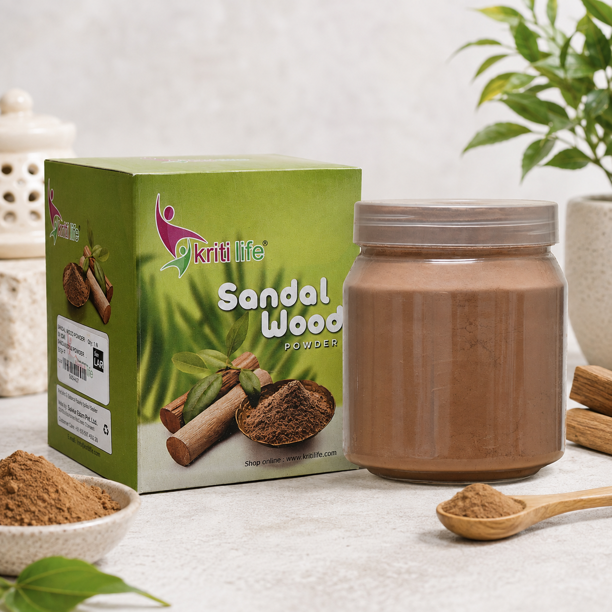 Organic Sandalwood/Chandan Powder 200gm for Puja  - 100% Pure &amp; Natural Fragrance