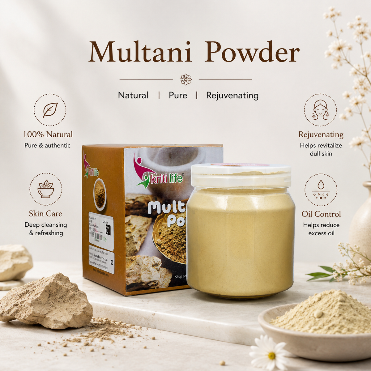 Shudh Multani Powder 300gm - 100% Pure &amp; Natural for Puja &amp; Abhishekam