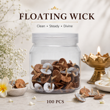 Floating Wicks for Diya & Pooja – 100 pcs | Clean, Steady & Easy to Use