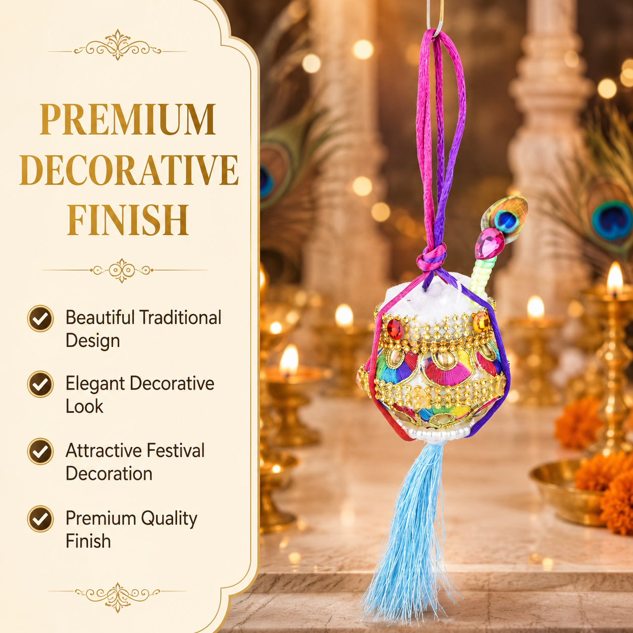Krishna Makhan Matki Hanging Decoration for Janmashtami
