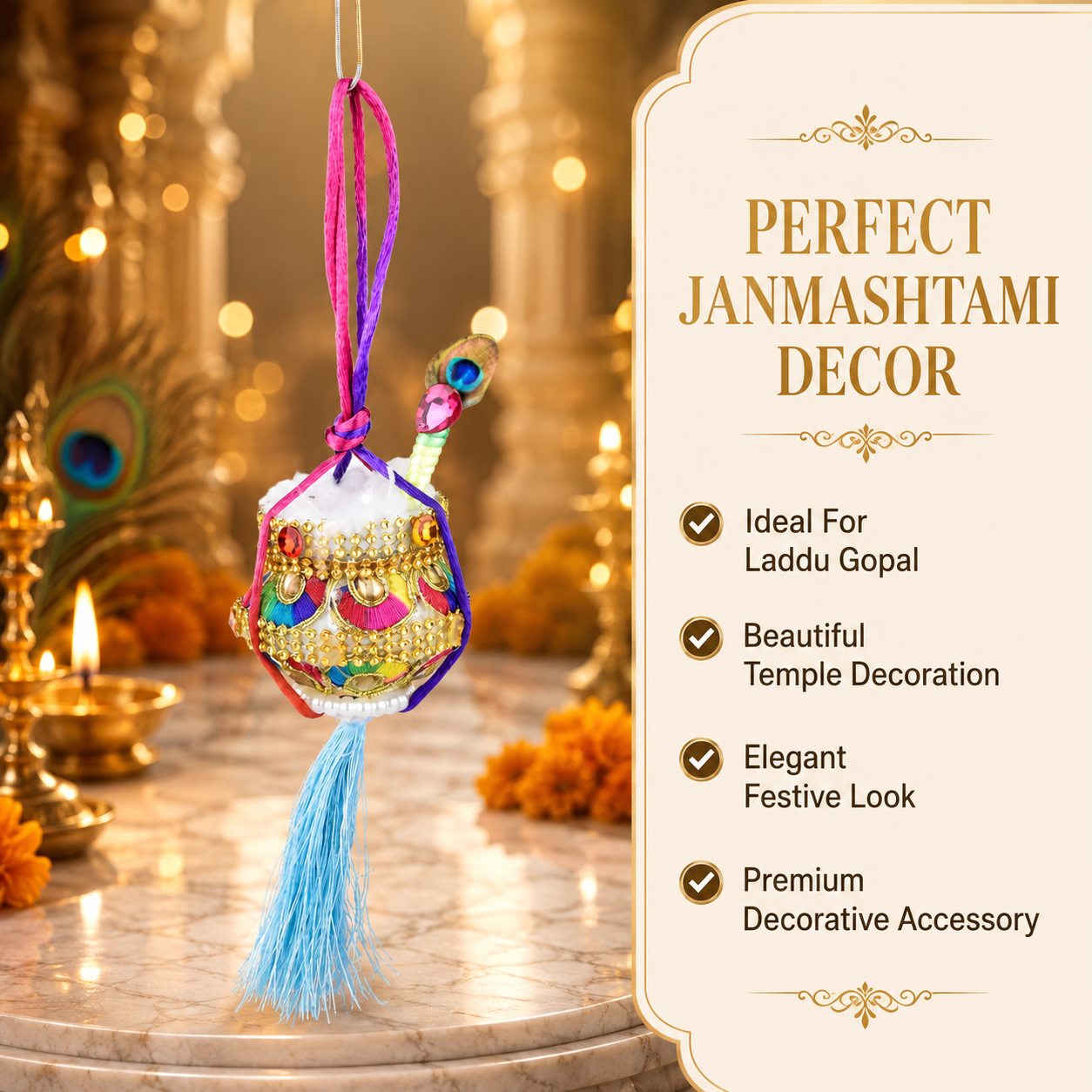 Krishna Makhan Matki Hanging Decoration for Janmashtami