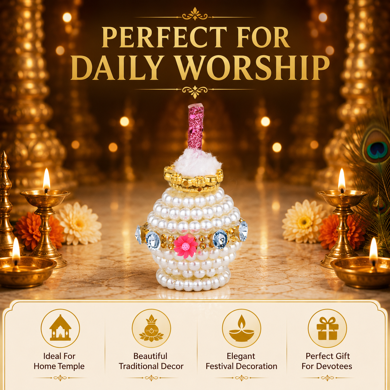 Pearl Krishna Makhan Matki for Janmashtami | Laddu Gopal Decorative Makhan Pot