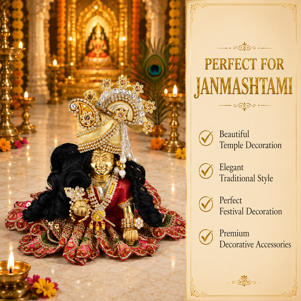 Laddu Gopal Shringar Combo Set for 4 Inch Idol | Janmashtami Special