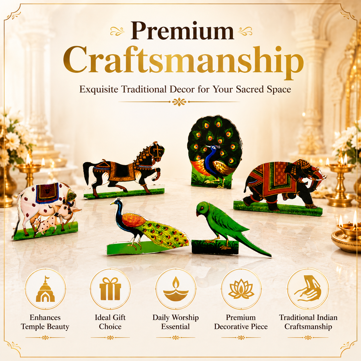Janmashtami Jhanki Decor Set | Krishna Radha Decorative Cutout Set