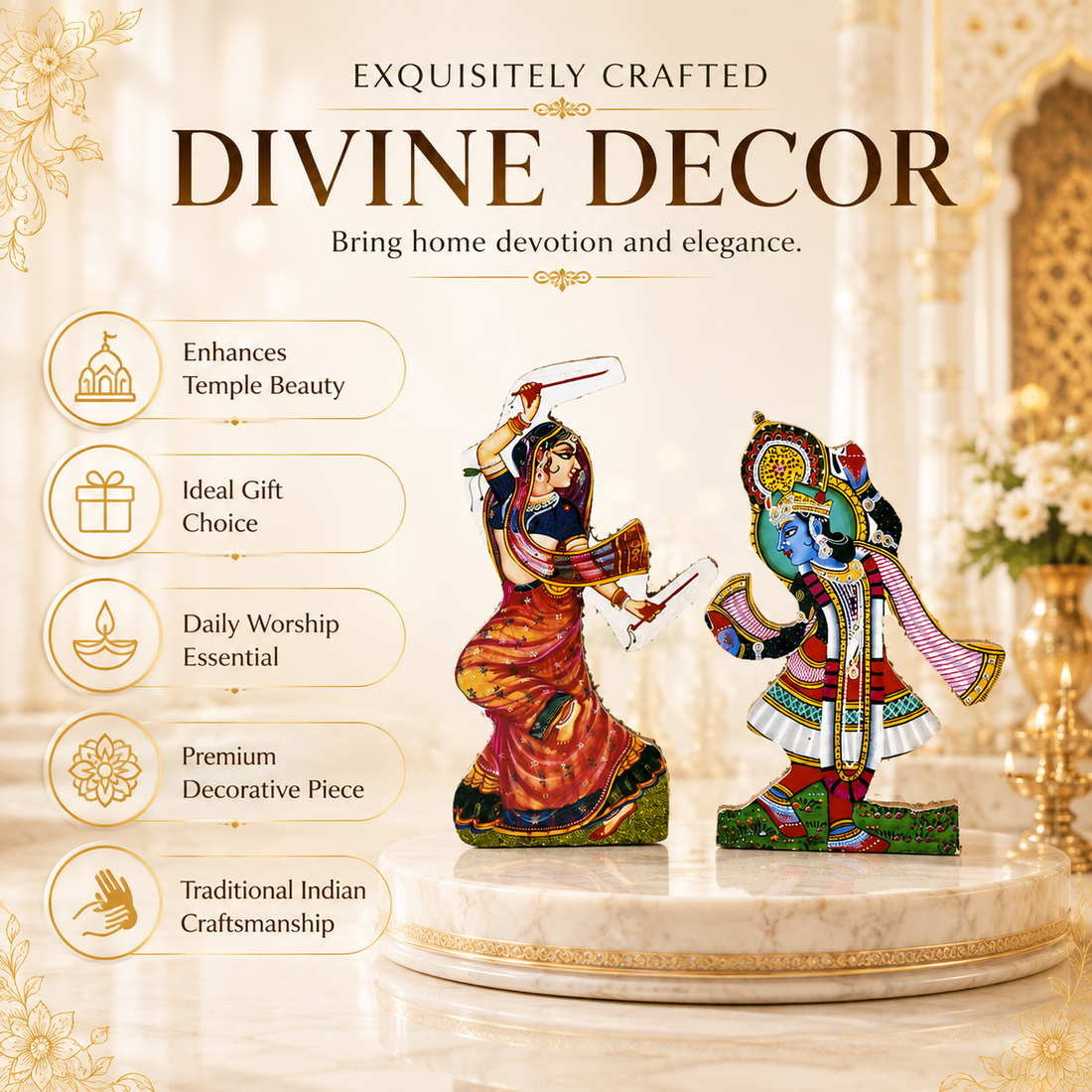 Radha Krishna Jhaki Decorative Cutout Set for Janmashtami