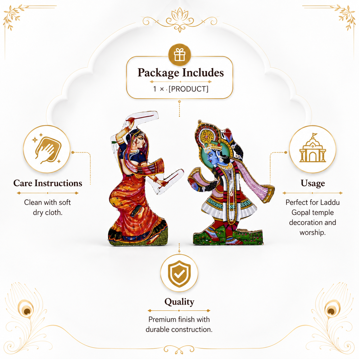 Radha Krishna Jhaki Decorative Cutout Set for Janmashtami