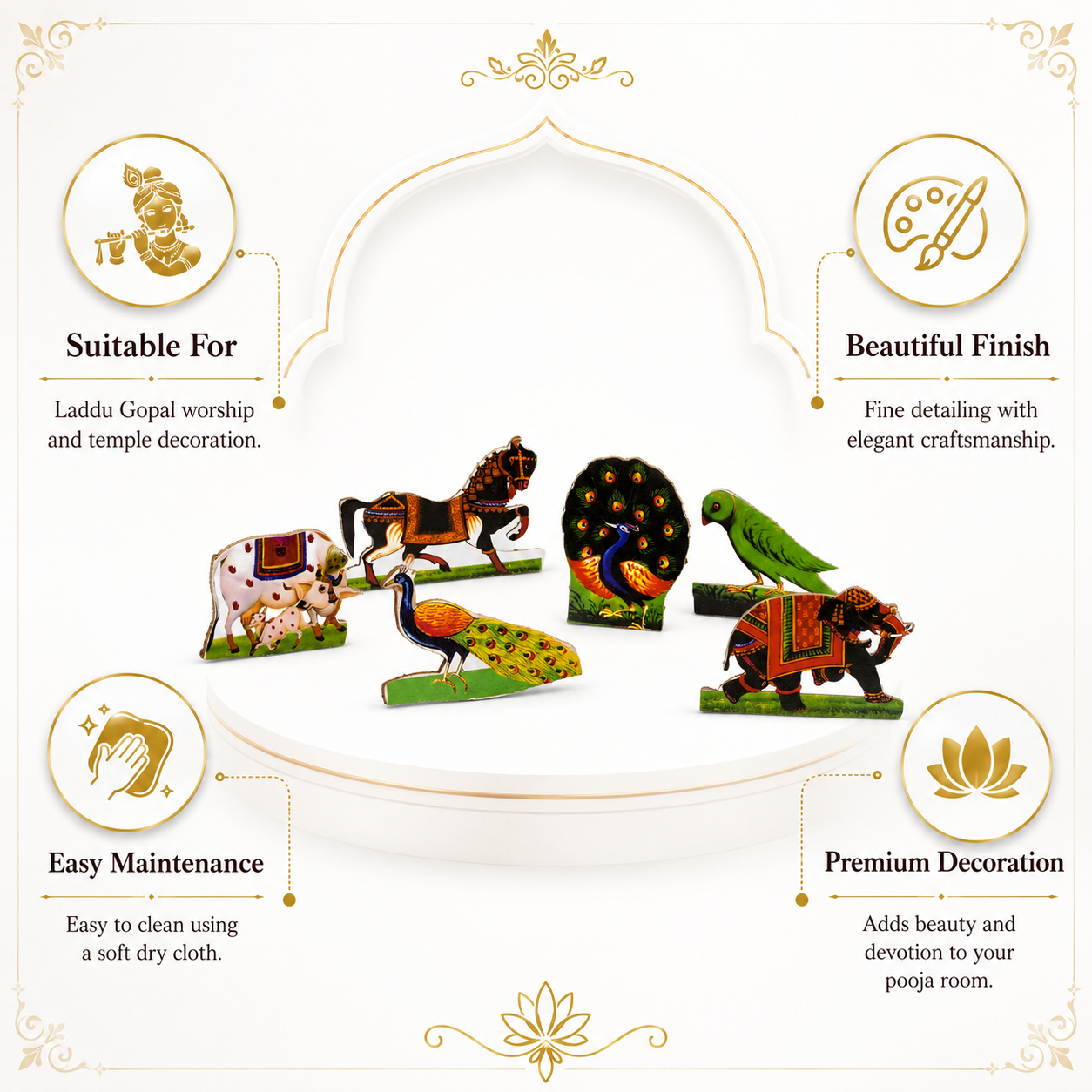 Janmashtami Jhanki Decor Set | Krishna Radha Decorative Cutout Set