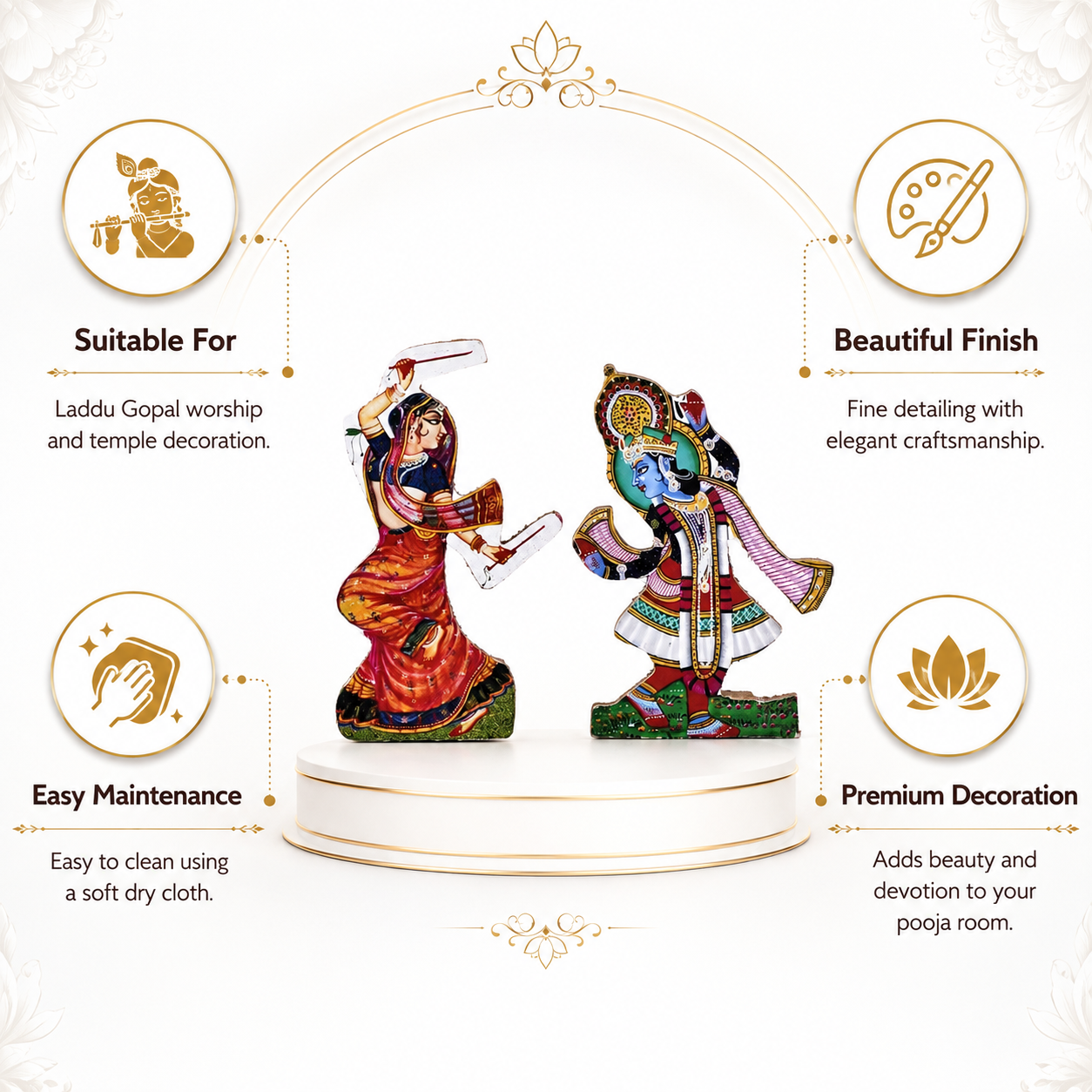 Radha Krishna Jhaki Decorative Cutout Set for Janmashtami