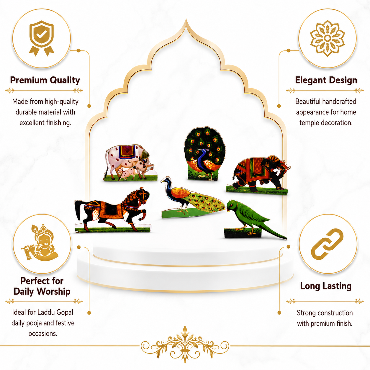 Janmashtami Jhanki Decor Set | Krishna Radha Decorative Cutout Set