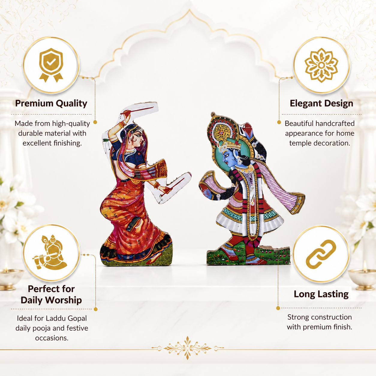Radha Krishna Jhaki Decorative Cutout Set for Janmashtami