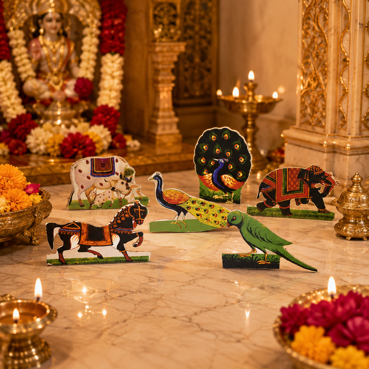 Janmashtami Jhanki Decor Set | Krishna Radha Decorative Cutout Set