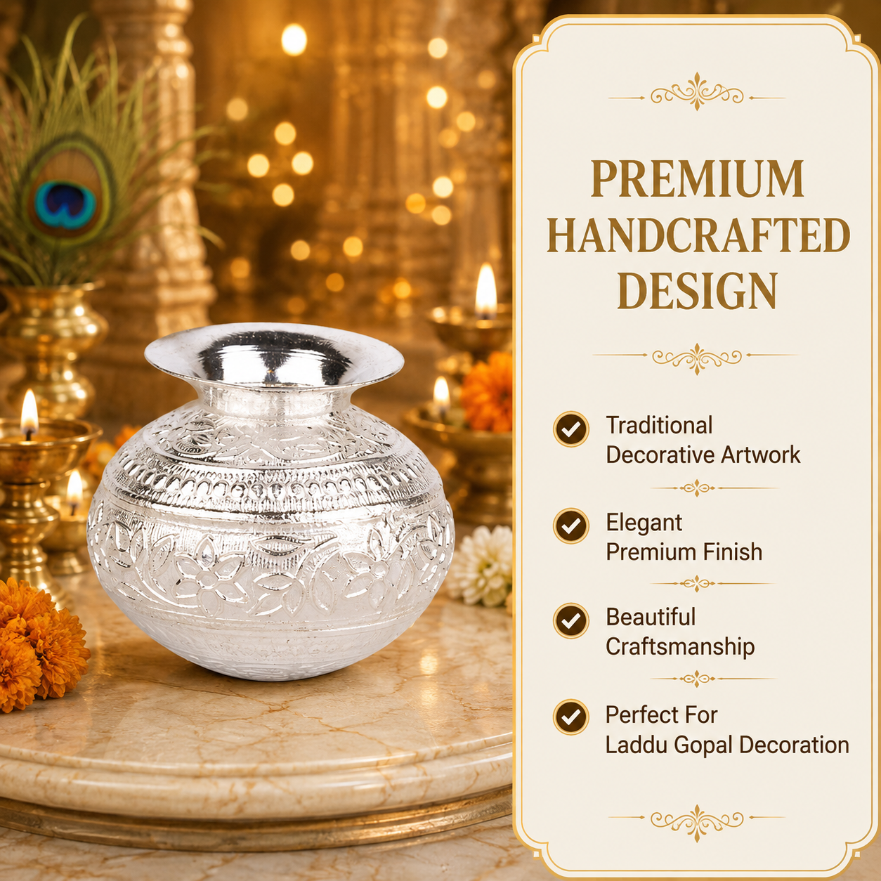 Krishna Makhan Matki for Janmashtami | Silver Decorative Matki