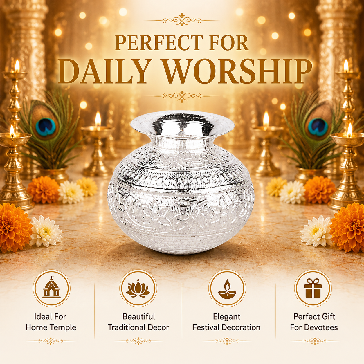 Krishna Makhan Matki for Janmashtami | Silver Decorative Matki