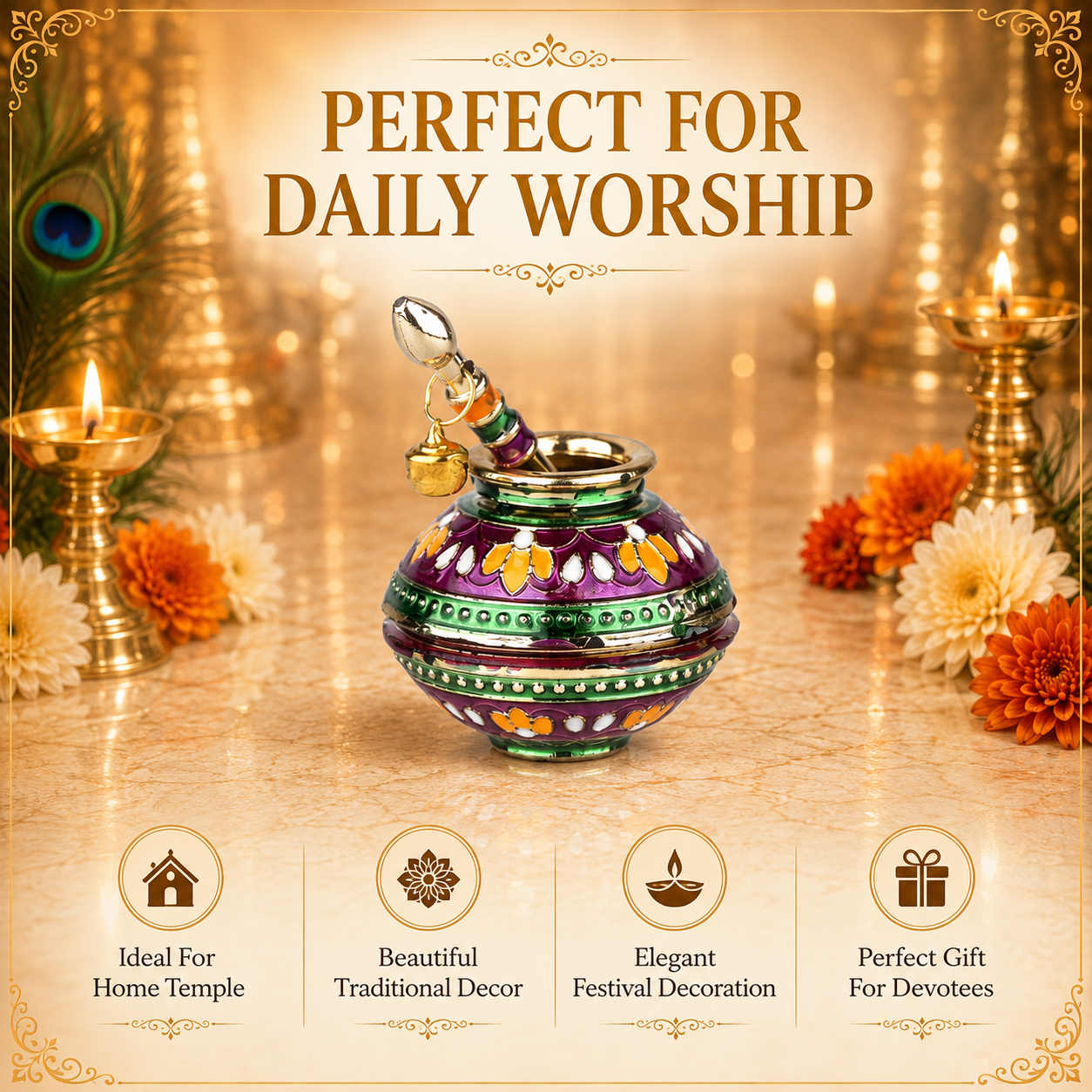 Colorful Krishna Makhan Matki with Spoon | Janmashtami Laddu Gopal Decoration