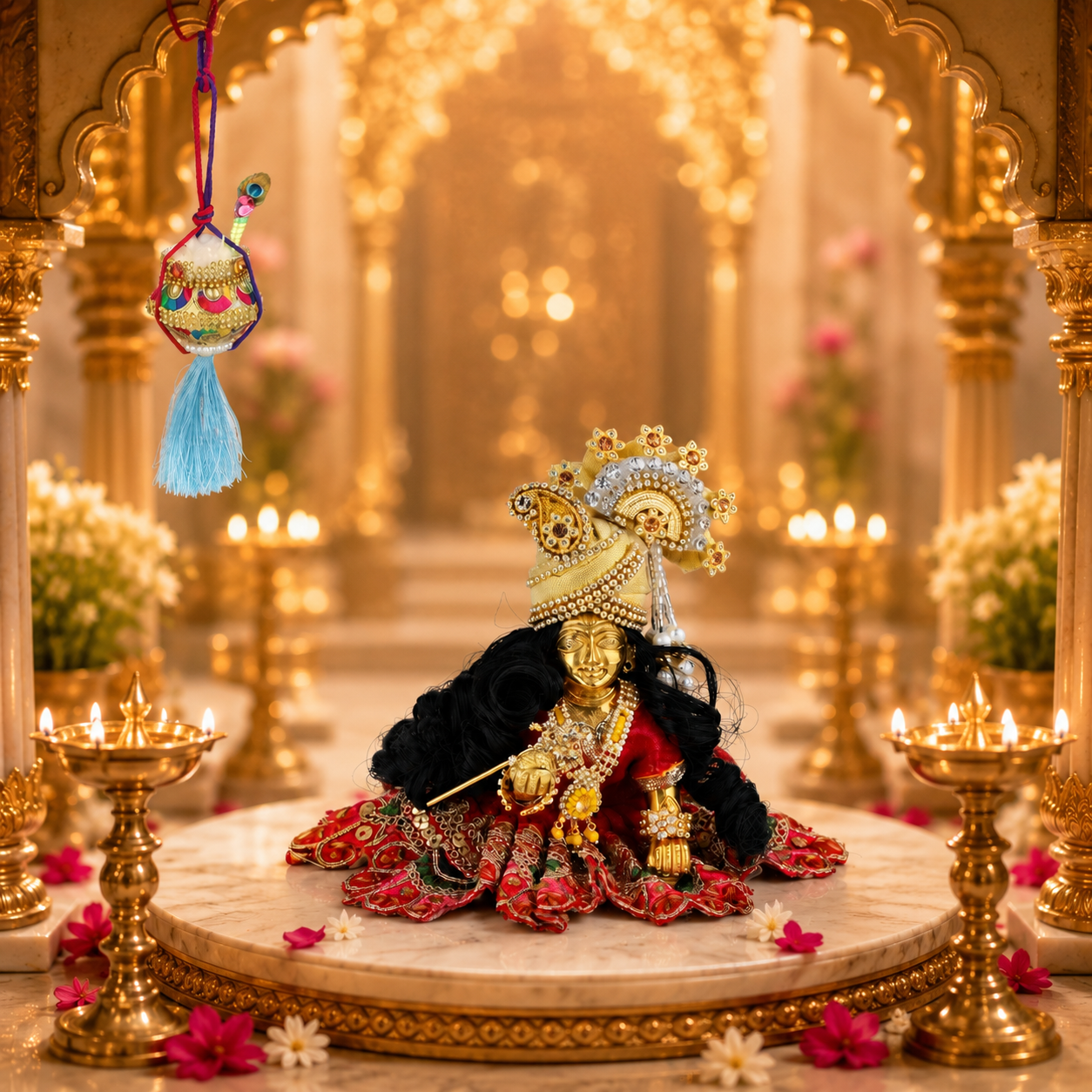 Krishna Makhan Matki Hanging Decoration for Janmashtami