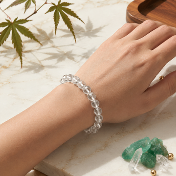 Natural Clear Quartz crystal Bracelet 6mm – Natural Crystal for Clarity & Focus