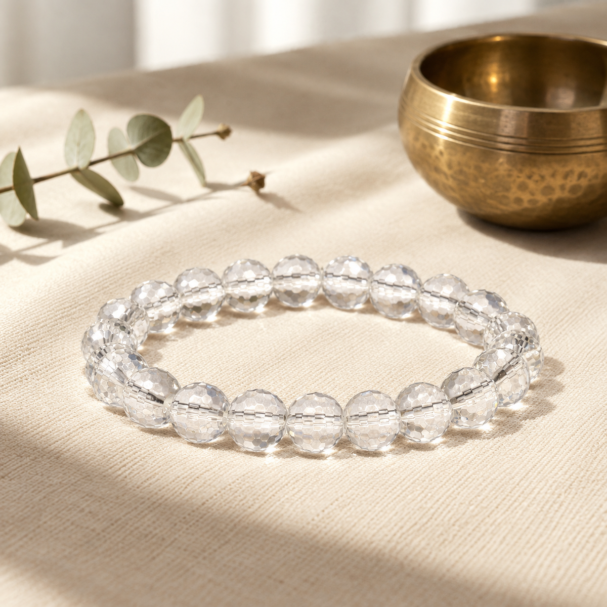Natural Clear Quartz crystal Bracelet 6mm – Natural Crystal for Clarity & Focus