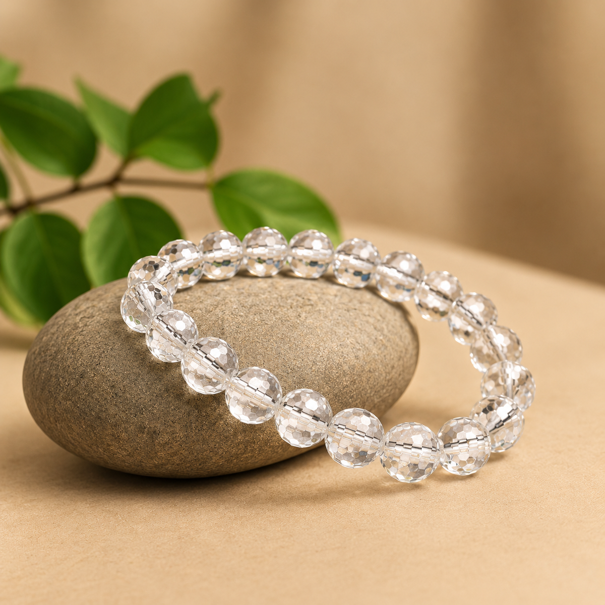 Natural Clear Quartz crystal Bracelet 6mm – Natural Crystal for Clarity & Focus