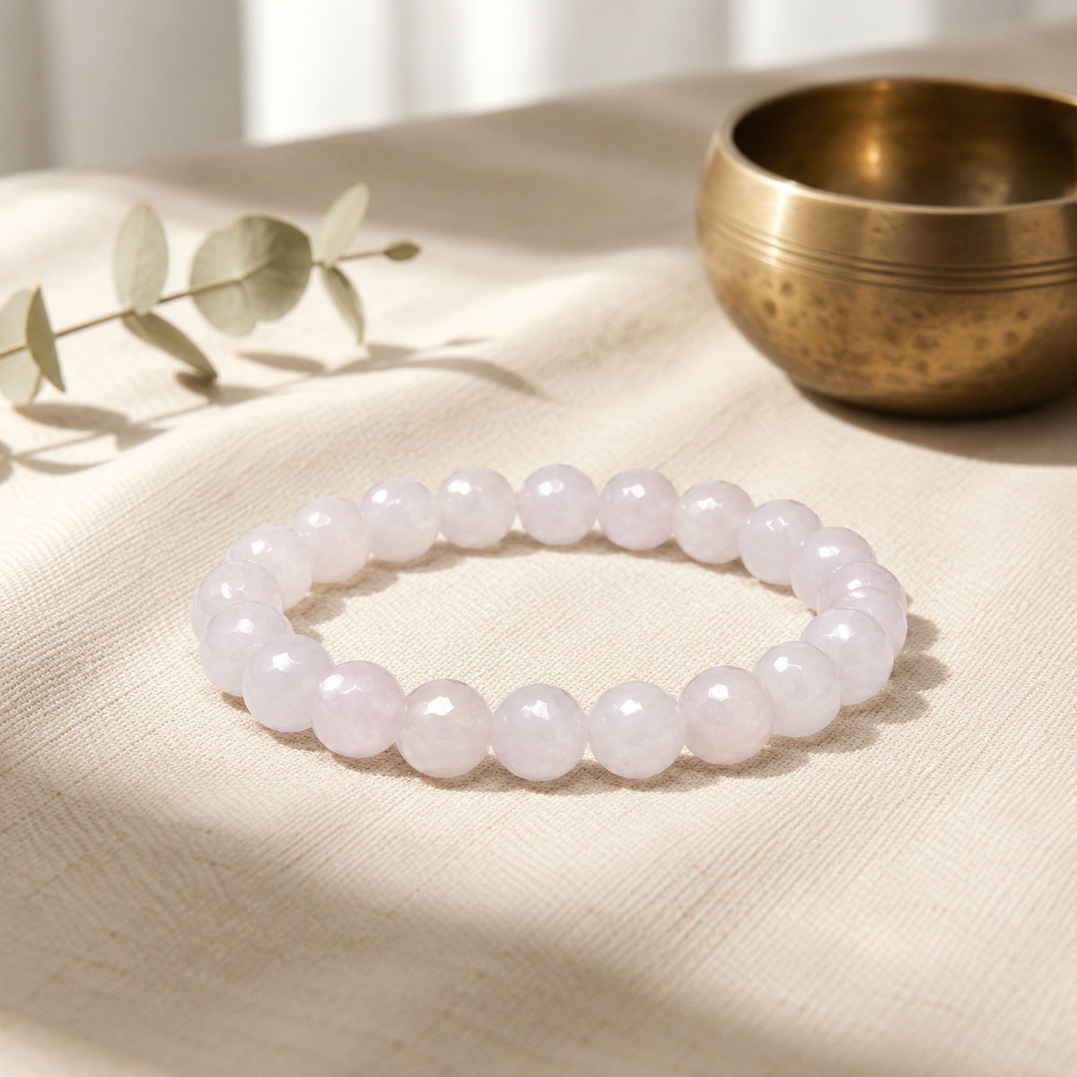 Natural Rose Quartz Crystal Stone Bracelet – Love, Healing & Harmony- 8mm