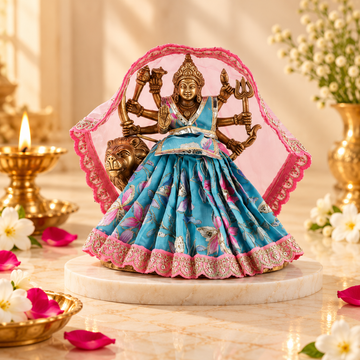 Mata Rani Dress for 12 Inch Idol – Traditional Durga Maa Vastra Set with Dupatta