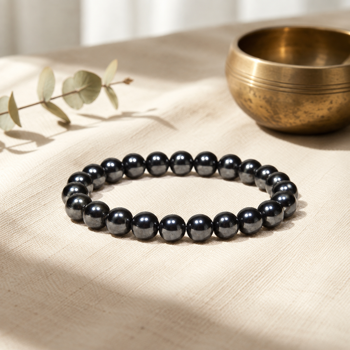 Premium Hematite Stone Bracelet – Boost Energy, Focus & Protection - 8mm
