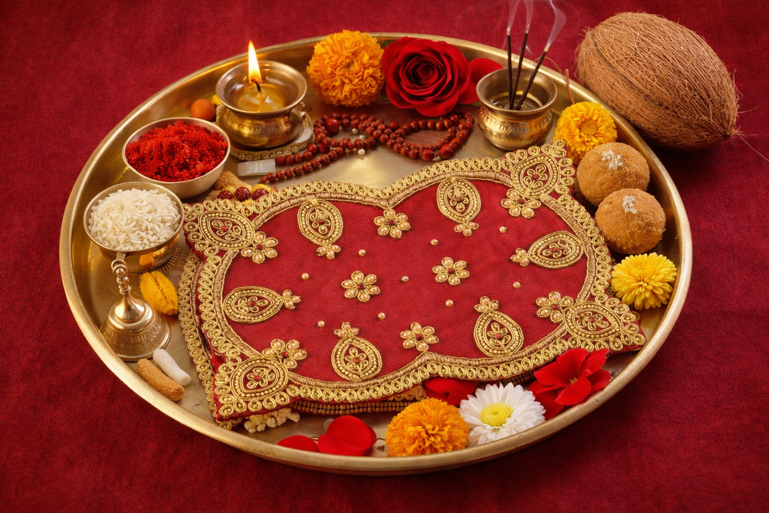Mata Rani Designer Red Chunri for Durga Mata Puja