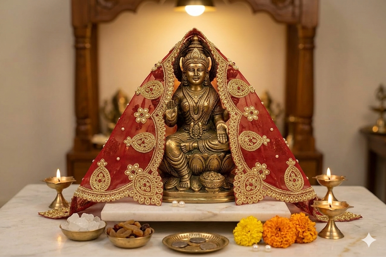 Mata Rani Designer Red Chunri for Durga Mata Puja