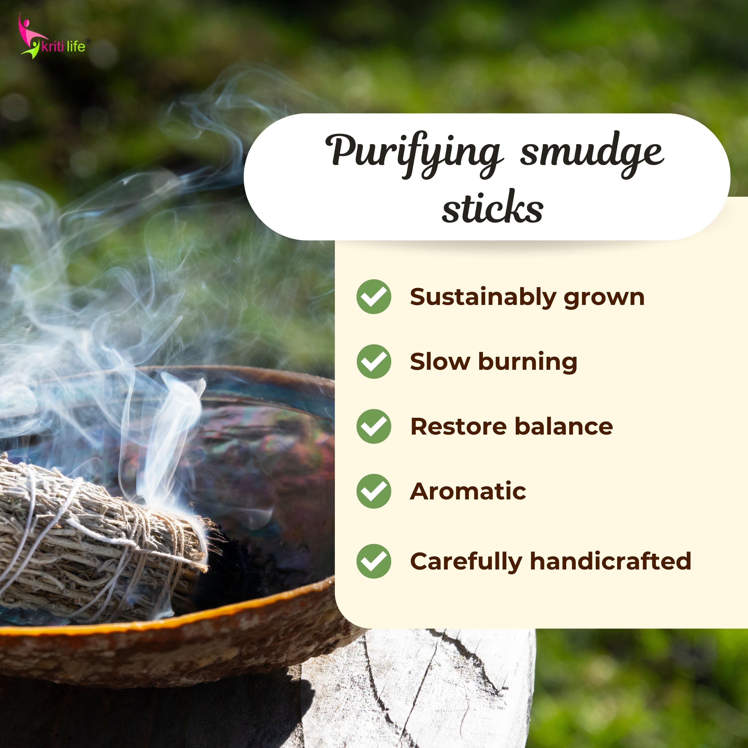 Organic Sage Smudge Sticks – Pack of 4 | Natural Sage for Cleansing, Meditation, Rituals & Positivity