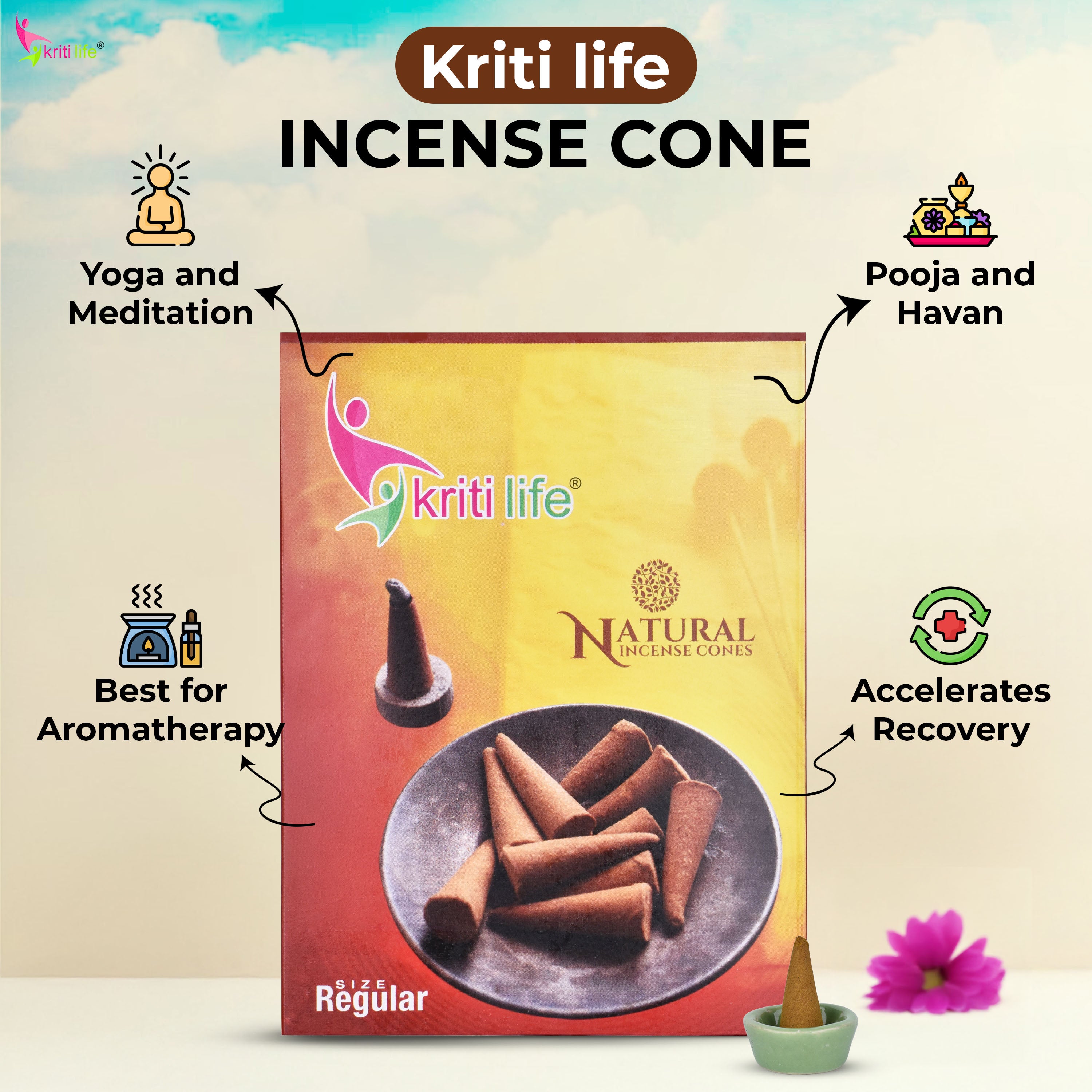 Incense Cone - Rajni Gandha 150 Pcs Burn Time 20 Minutes