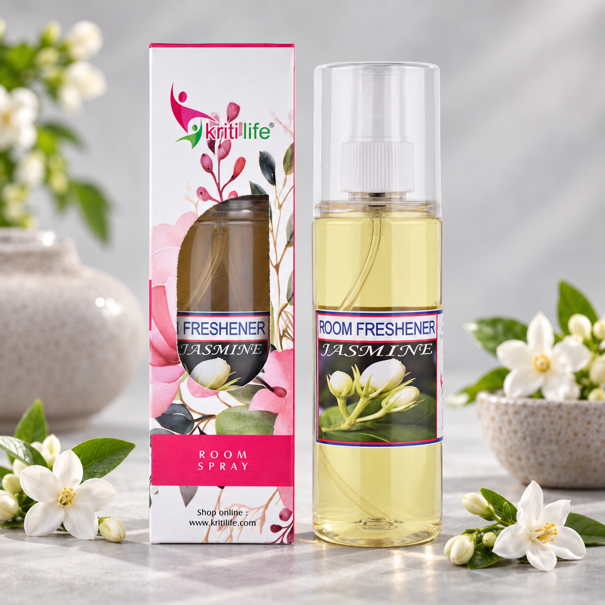 Jasmine Room Spray - 165 ML Long-Lasting Fragrance for Home &amp; Office
