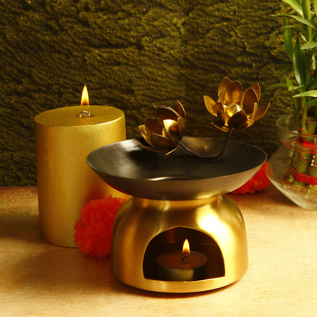 Aroma Oil Diffuser Brass/peetal Burner