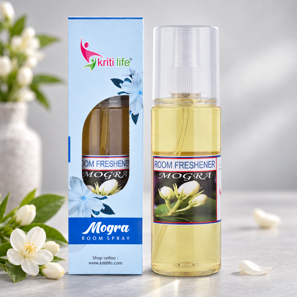 Mogra Room Spray - 165 ML Long-Lasting Fragrance for Home &amp; Office
