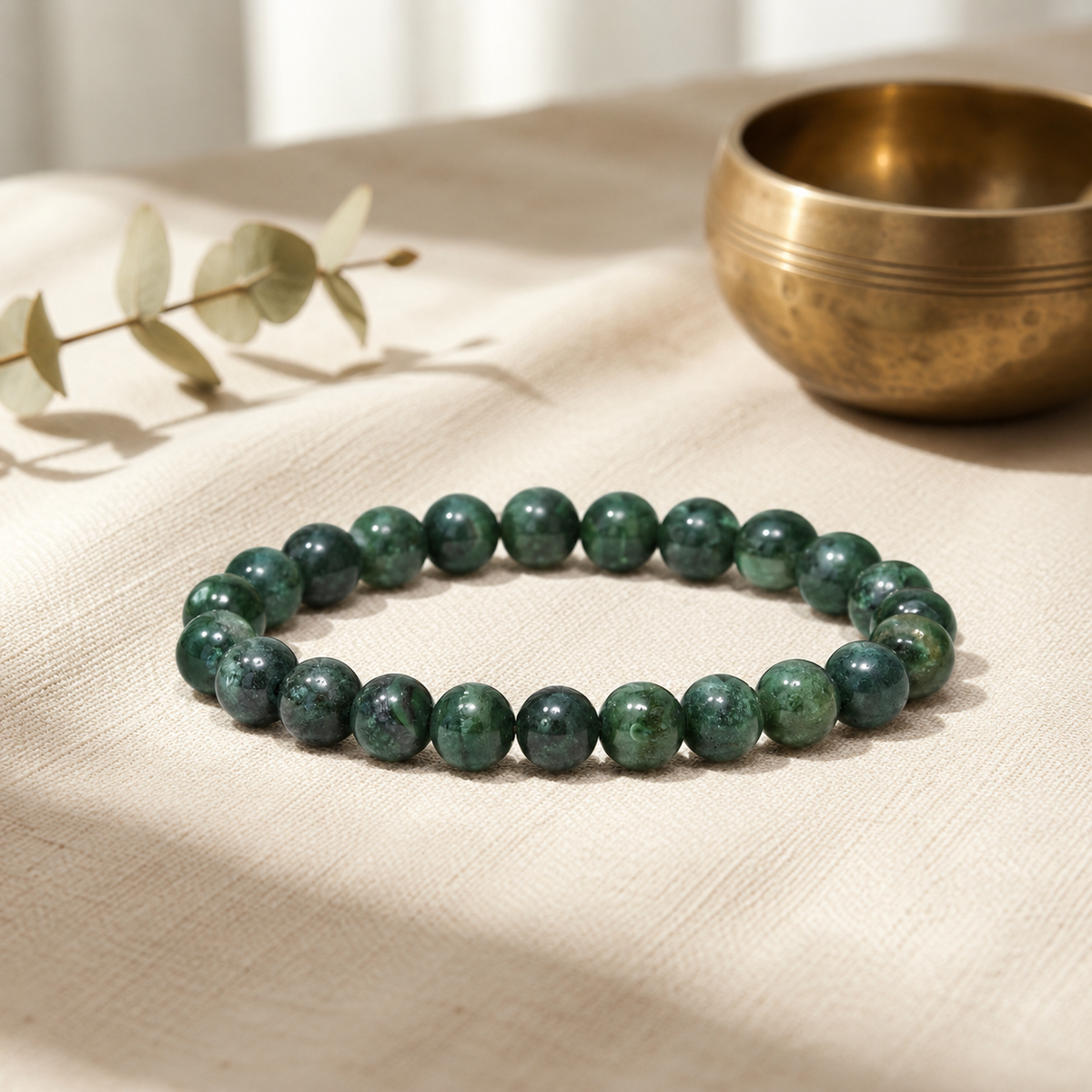 Natural Malachite Crystal Healing Bracelet – Boost Confidence & Balance-8mm