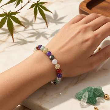 Natural 7 Chakra Healing Stone Crystal Bracelet |  attract positive energy