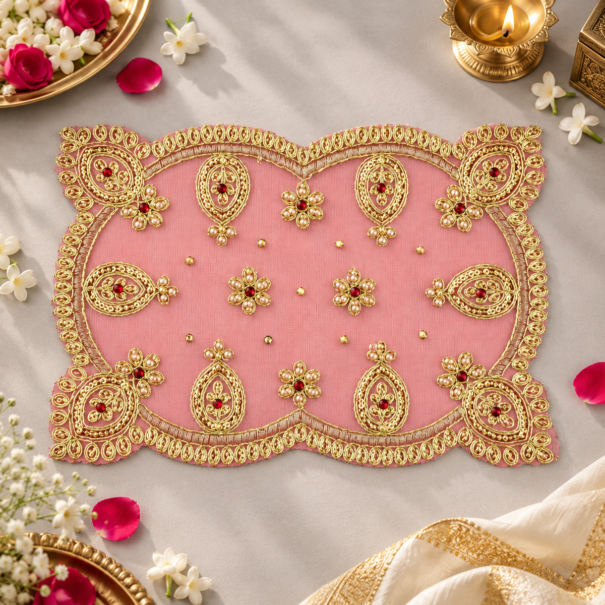 Mata Rani Designer Red Chunri for Durga Mata Puja